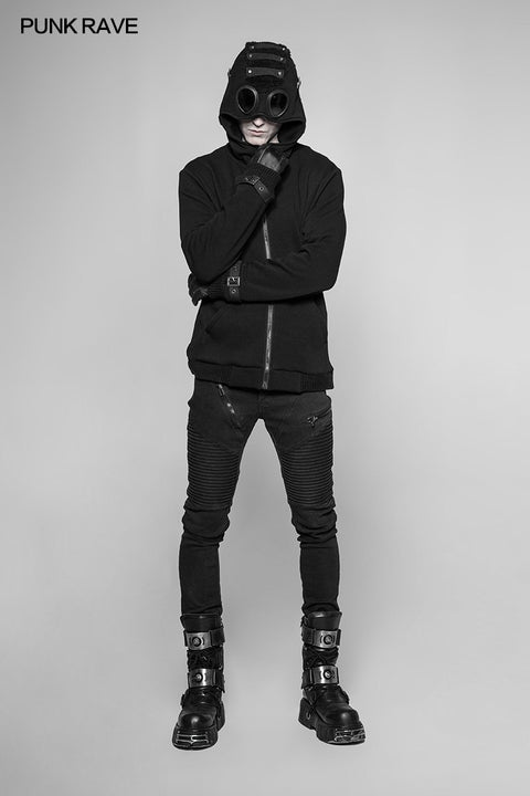 Punk Pilot Persönlichkeit Kapuzenjacke Kaschmirpullover Strickjacke für Männer