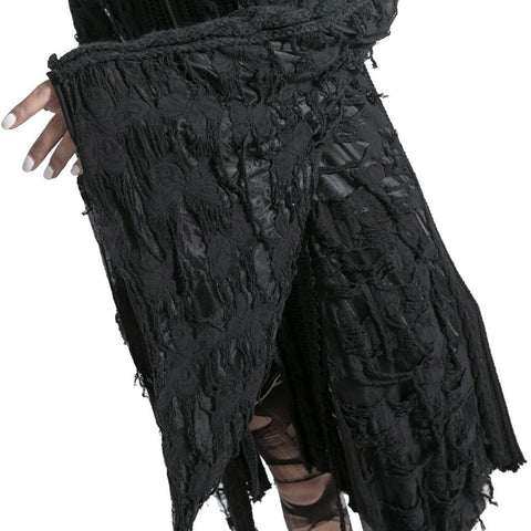 Punk Style Lace Gothic Schwarz Langer Pullover Für Frauen