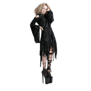 Punk Style Lace Gothic Schwarz Langer Pullover Für Frauen