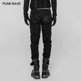 Herren Punk Decadent Crack Personality Pants Handbemalte Hose