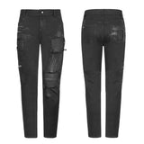 Herren Punk Decadent Crack Personality Pants Handbemalte Hose