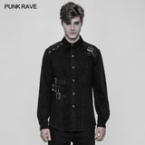 Punk Uniform Style Fitted Jeanshemd Für Männer