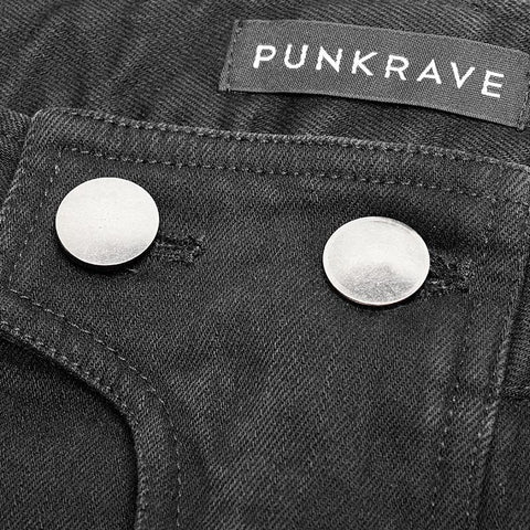 Punk Metal Pattern Buttons Spleißen Hosen Herren Uniformhose