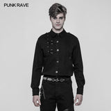 Herren Punk Pure Cotton Persönlichkeit Shirt Mit Mosaik Niet Dekoration