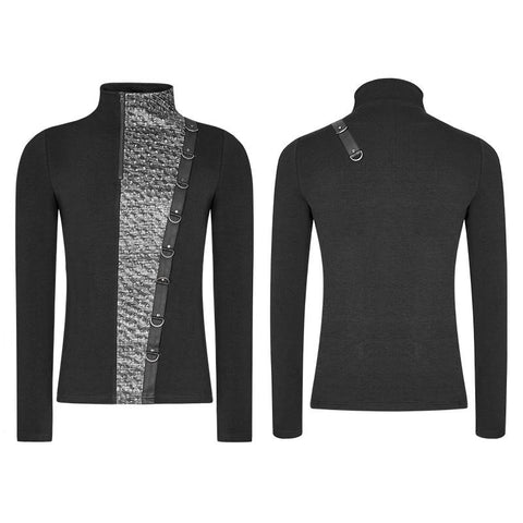 Steampunk Metal Rivet Embossing Strick-T-Shirt für Männer