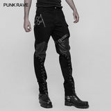 Persönlichkeit Reißverschluss Tasche Punk Hose Leder Spleißhose für Männer