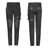 Persönlichkeit Reißverschluss Tasche Punk Hose Leder Spleißhose für Männer
