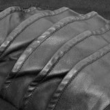 Herren Dark Punk Twill Jeanshose Leder Knie Rüstung Styling Hose