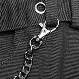 Heavy Metal Punk Hose für Herren mit doppelter Tasche und floral gewebter Taillenkopfhose