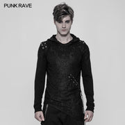 Diablo Assassin Punk Kapuzen-T-Shirt Asymmetric Personality Top für Männer