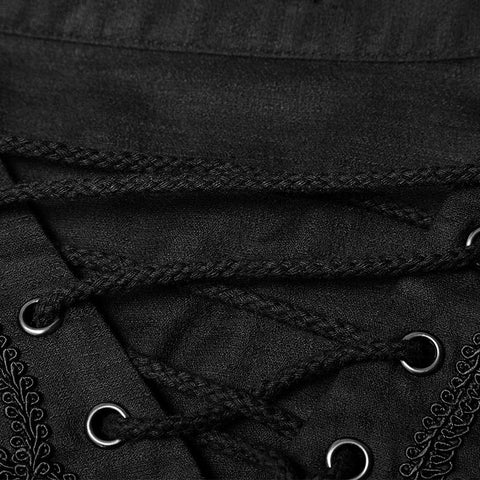 Retro Gothic Langarmhemd der Männer mit Disa Floret Kragen Design