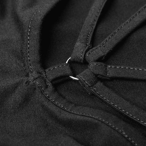 Sexy vorderes Kreuz V-Kragen rückenfreies enges Riemenkleid