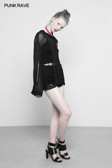 Lose Mesh Ripped Hole Tattered Distressed Strickpullover Top