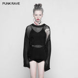 Lose Mesh Ripped Hole Tattered Distressed Strickpullover Top