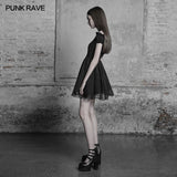 Elegantes Gothic Lolita schulterfreies Rüschen-Spitzenkleid
