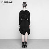 Persönlichkeit Punk Asymmetric Layered Knit Kleider mit Zauberer Hut