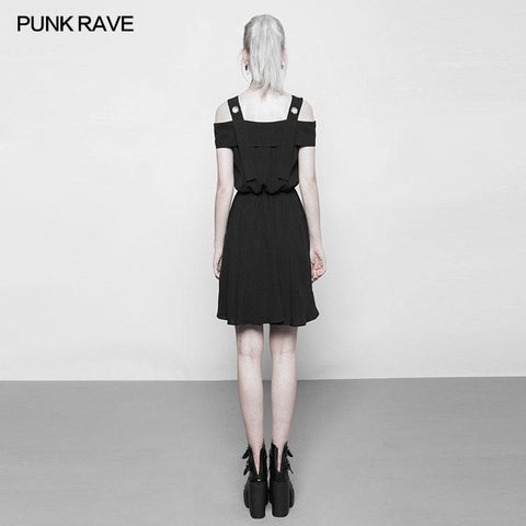 Punk Chiffon Shirt-Stil Strapskleid mit Corns Strap Design