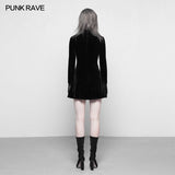 Dark Lace Stitching Feminine Velvet Gothic Kleid