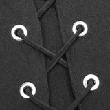 Damen gestrickt vorne Krawatte Seil Design Mesh Stitching trägerloses Kleid