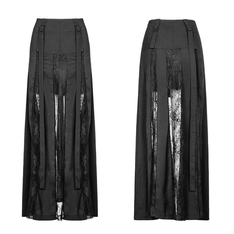Sexy Long Chiffon Lace Split Gothic Rock für Frauen