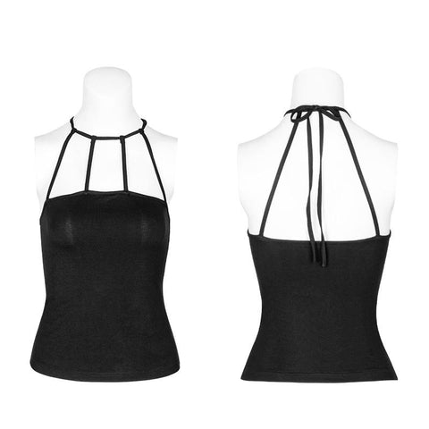 Damen Minimalist Punk Top Sexy Slim Strap Weste Ärmelloses T-Shirt
