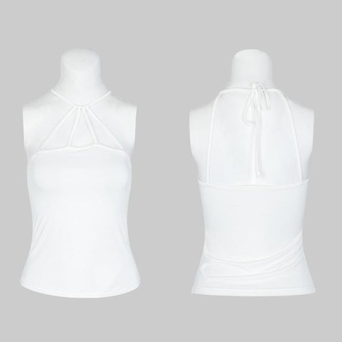 Damen Minimalist Punk Top Sexy Slim Strap Weste Ärmelloses T-Shirt