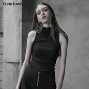 Sexy Cross Thin Roping Ice Silk Strick Punk Weste für Damen