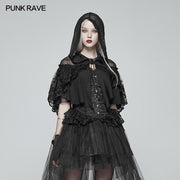 Lolita Transparent Spitze Kleiner Umhang Mit Kapuze