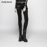 Punk Elastic Stitching Hose mit gebrochenem Loch