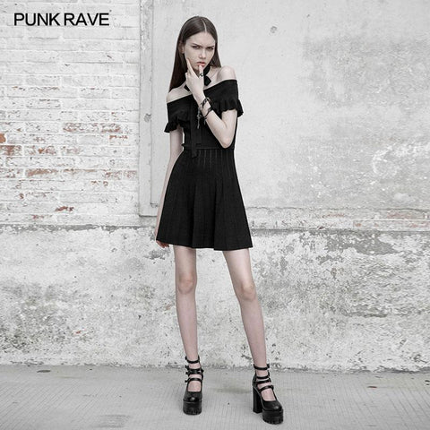 Off Shoulder Lotus Leaf Eisseidenkleid