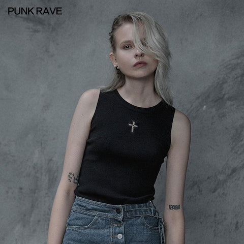 Cross Hollow Punk Strickweste