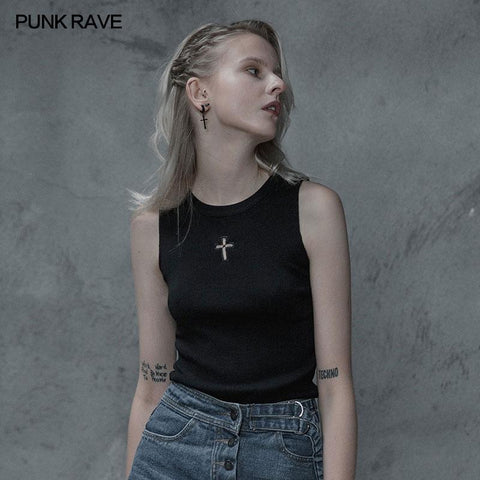 Cross Hollow Punk Strickweste