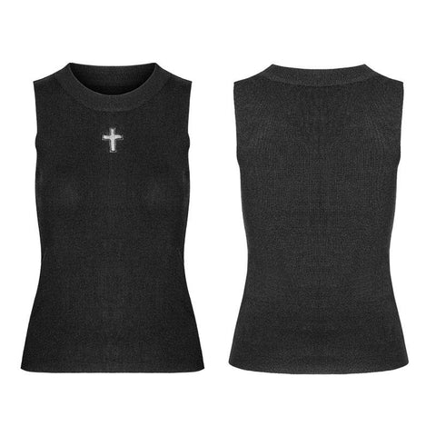 Cross Hollow Punk Strickweste