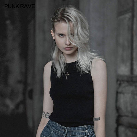 Cross Hollow Punk Strickweste