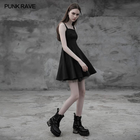 Punk Tie Rope Dickes Chiffon Design Kleid