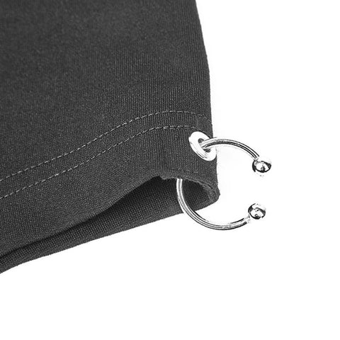 Punk Rave Square Collar Kurzarm-Strickkleid