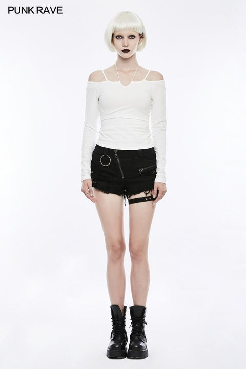 T Binden Sie das Seil trägerlose Langarm Bottoming Shirts