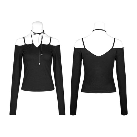 T Binden Sie das Seil trägerlose Langarm Bottoming Shirts