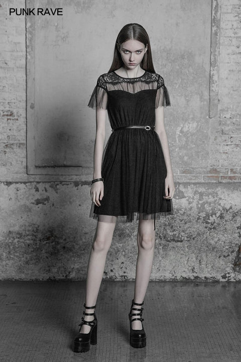 Das Black Swan Fairy Lace Mesh Kleid