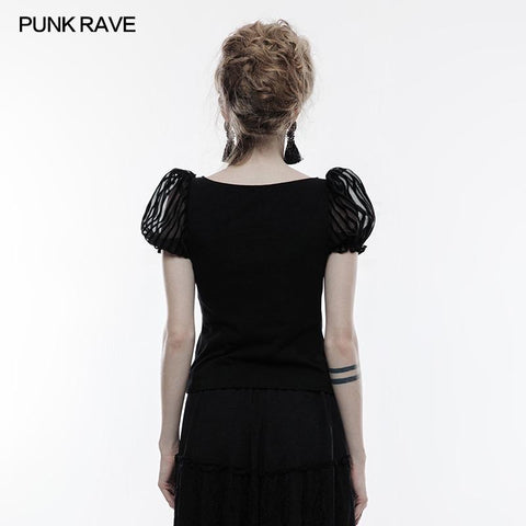 Steampunk Brosche Durchsichtiges Kurzarm-T-Shirt