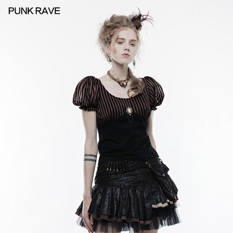 Steampunk Brosche Durchsichtiges Kurzarm-T-Shirt