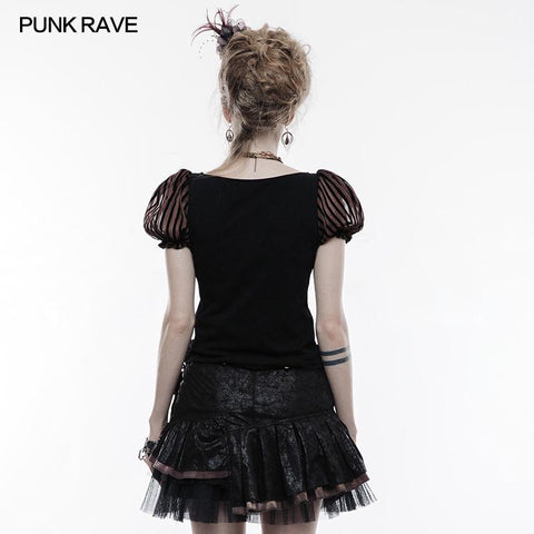 Steampunk Brosche Durchsichtiges Kurzarm-T-Shirt