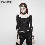 Punk Hollow-Out Langarm T-Shirt
