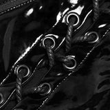 Punk Stretch-Gloss Coated Knitted Strap Kurze Weste