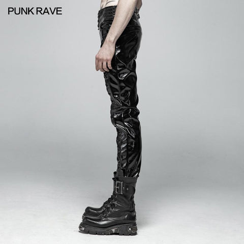 Punk Mens Glossy Lacklederhose