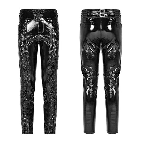 Punk Mens Glossy Lacklederhose