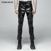 Punk Mens Glossy Lacklederhose