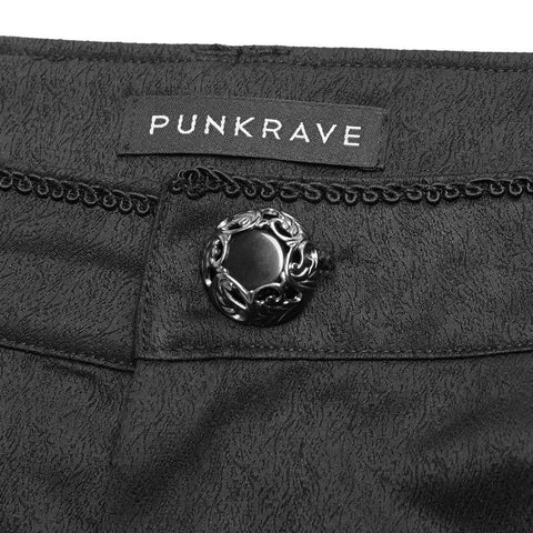 Gothic Mens Dunkel strukturierte einfache, nicht dehnbare Hose