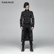Punk Mens Dragon Totem Abnehmbarer Mantel