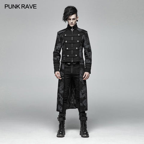 Punk Mens Dragon Totem Abnehmbarer Mantel